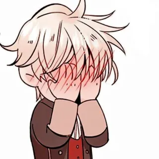 ➖ cute, blushing, anime, manga, cartoon telegram sticker