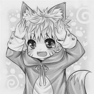 ✋ Naruto anime, manga, chibi, naruto, fox, cute, kawaii telegram sticker