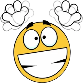 🙌 絵文字, 幸せ, 漫画, 笑顔, 手 telegram sticker