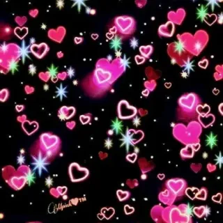 ❤️ Wilpink TM hearts, pink, cute, sparkle, love, black background telegram sticker