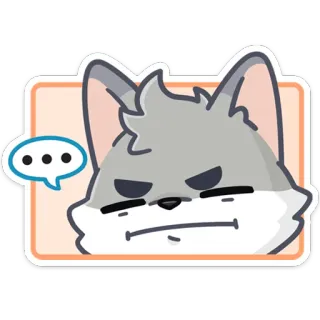 😑 animal, lobo, desenho animado, fofo, adesivo, expressão whatsapp sticker