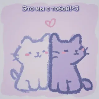 💘 Это мы с тобой!<3 gatos, lindo, amor, animales, kawaii telegram sticker