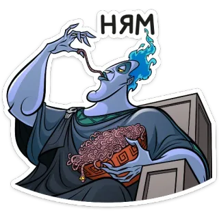 🐛 Hades Hercules ням eating, cartoon, greek mythology, monster, disney whatsapp sticker