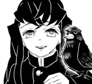 ☁️ Anime, Manga, Ragazzo, Corvo, Sorriso, Demon Slayer whatsapp sticker