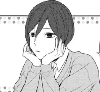 🌟 Manga, Animé, Dessin animé, Triste, Garçon, Pensif telegram sticker