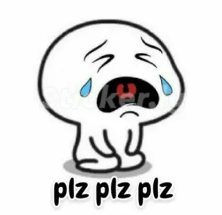 😭 plz plz plz triste, piangere, supplicante, implorare, richiesta, lacrime, cartone animato telegram sticker