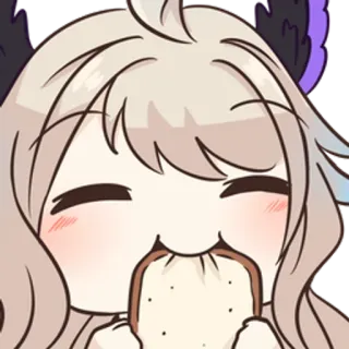 🍞 Anime, Desenho animado, Comendo, Pão, Fofo telegram sticker