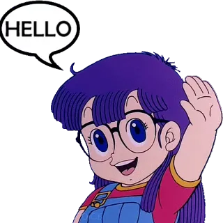 👋 HELLO olá, saudação, menina, anime, desenho animado, acenando, amigável telegram sticker