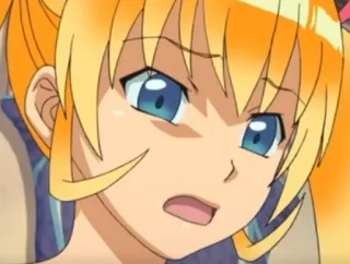 😰 anime, ragazza, cartone animato, occhi blu, capelli biondi telegram sticker