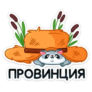 ☺️ ПРИВИНЦИЯ 仓鼠, 帽子, 植物, 乡村, 卡通 telegram sticker