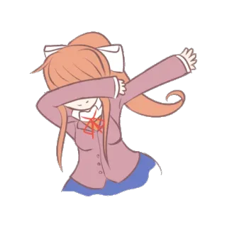 💪 Monika Doki Doki Literature Club! anime, doki doki, monika, dab, cute, game telegram sticker