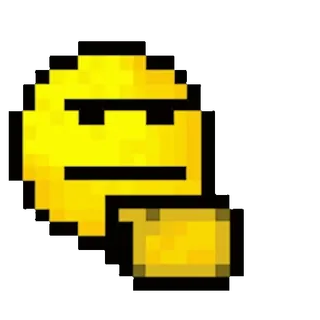 🤔 pixel art, yellow, thinking, emoji, meme, face whatsapp sticker