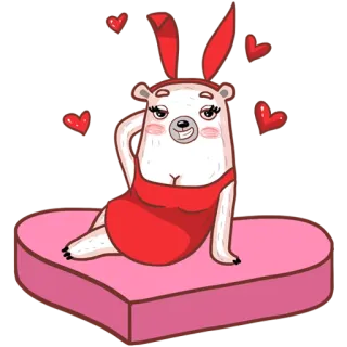 😙 orso, cartone animato, cuore, carino, amore, animale whatsapp sticker