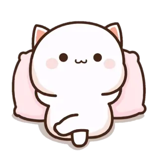 😌 süß, Katze, Kissen, Cartoon telegram sticker