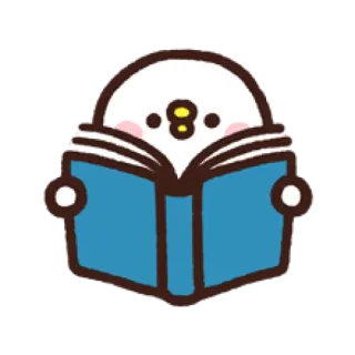 📖 niedlich, vogel, lesen, buch, kawaii telegram sticker