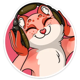 🎧 cartoon, animal, headphones, cute, listening, music telegram sticker