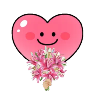💐 하트, 꽃, 사랑, 부케, 핑크, 귀여운 telegram sticker