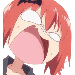 😱 Satania Gabriel Dropout anime, manga, funny, cartoon, reaction, meme, satania, gabriel dropout telegram sticker
