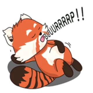 😴 BUUURRRRP!! レッサーパンダ, げっぷ, 動物, 眠い, 可愛い, アニメ telegram sticker