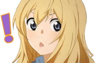 🙂 Kaori Miyazono Your Lie in April Anime, Esclamazione, Kaori Miyazono, Your Lie in April, Sorpreso telegram sticker