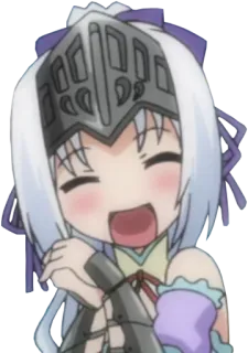 😆 Anime, Manga, Lindo, Chibi, Casco, Armadura, Dibujos animados, Chica telegram sticker