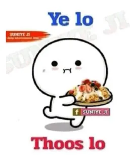 🍛 Ye lo
Thoos lo cibo, cartoni animati, snack, dolce, dolcetto telegram sticker