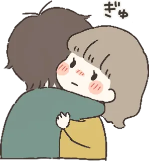 🤗 ぎゅ Abrazo, Pareja, Lindo, Afecto, Anime, Kawaii telegram sticker
