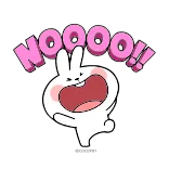 😫 NOOOO!! Coelho, Não, Chorando, Coelhinho, Triste, Desenho animado whatsapp sticker