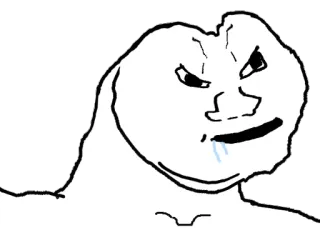 😦 meme, wojak, angry, NPC telegram sticker
