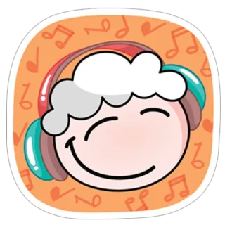 😊 music, headphones, cartoon, happy, sound, entertainment whatsapp sticker