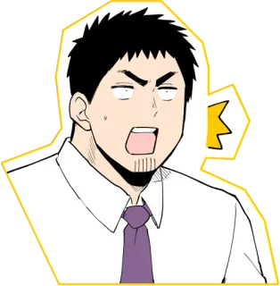 😨 zangado, frustrado, irritado, homem, desenho animado, gritando, berrando, chocado telegram sticker