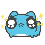 🤩 gato azul, fofo, animal, adesivo, desenho animado, brilhos telegram sticker