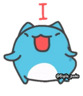 ❤️ @Sigilo_packs 만화, 귀여운, 동물, 고양이, 파란색, 스티커 telegram sticker