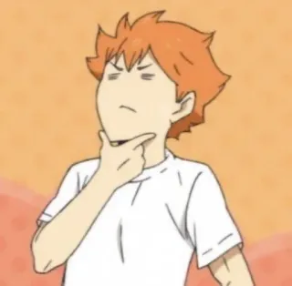 🤔 Hinata Shoyo Haikyuu!! อนิเมะ, มังงะ, ไฮคิว, ฮินาตะ, ฮินาตะ โชโย, กำลังคิด telegram sticker