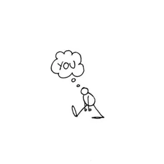 ☺️ YOU 막대기 인간, 말풍선, 꿈, 미니멀, 단순한, 만화 telegram sticker