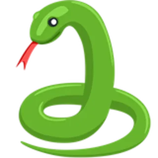 🐍 wąż, zwierzę, gad, zielony, kreskówka telegram sticker