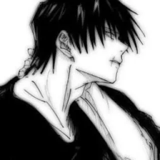 🎴 Toji Fushiguro Jujutsu Kaisen Anime, Manga, Toji Fushiguro, Jujutsu Kaisen, Blanco y negro, Personaje telegram sticker