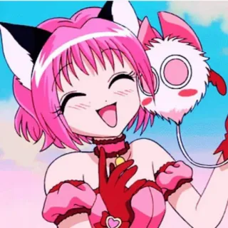 😁 Anime, Manga, Katzenohren, Kawaii, Pink, Cartoon whatsapp sticker