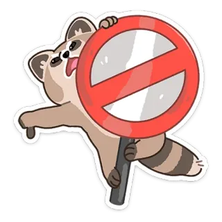 👎 rakun, tanpa simbol, dilarang, tanda, stiker whatsapp sticker