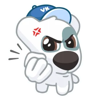 👊 VK cartoon, angry, dog, fist, vk, social media telegram sticker
