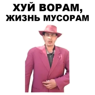 🎹 ХУЙ ВОРАМ, ЖИЗНЬ МУСОРАМ 不快, 侮辱的, ロシア telegram sticker