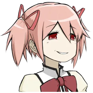 😏 Madoka Kaname Puella Magi Madoka Magica Anime, Ragazza, Magical Girl, Madoka, Sorriso telegram sticker