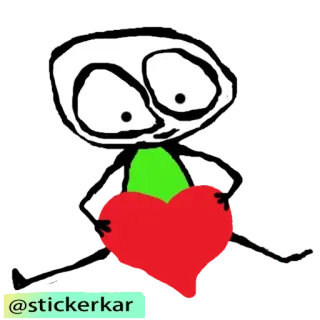❤️ @stickerkar personaje, dibujos animados, corazón, monigote, amor telegram sticker