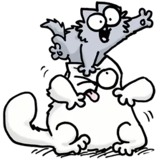 😵 chat, chaton, joueur, dessin animé, autocollant whatsapp sticker