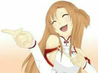 😆 Asuna Yuuki Sword Art Online Anime, Personaggio, sorridente, Arte, Fanart telegram sticker