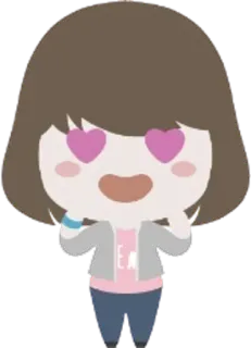 😻 desenho animado, menina, amor, olhos de coração, fofo telegram sticker
