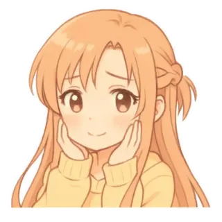 ❤ Asuna Yuuki Sword Art Online Аниме, Милая, Девушка, Кавай, Асуна, Sword Art Online whatsapp sticker