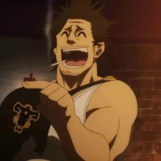🤣 Yami Sukehiro Black Clover Anime, Black Clover, Yami, Sukehiro, Capitano, Cavaliere Magico, Sigaretta telegram sticker