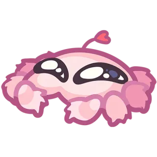 😌 귀여운, 분홍색, 외계인, 하트, 사랑스러운, 스티커 telegram sticker