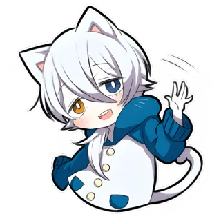 👋 อนิเมะ, แมว, คาวาอิ, น่ารัก, จิบิ, การ์ตูน telegram sticker